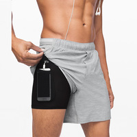 Fabricant de shorts unis 2 en 1 avec logo personnalisé, baggy pour la course à pied, léger, doux et respirant, vente en gros