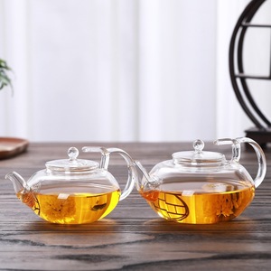 Fatto a mano 400ml/600ml di vetro trasparente bollitore con Design a fiori carino per preparare il tè - Product Image 5