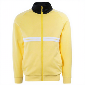 เสื้อแจ็คเก็ตแทร็ค MERITORIOUS INTERNATIONAL รุ่น Unisex สำหรับใส่ลำลองหรือเล่นกีฬา แบบซิป OEM ODM ขายส่ง กันน้ำ สำหรับฤดูหนาว ลายทางสีขาว สไตล์ไฮสตรีท - Product Image 1