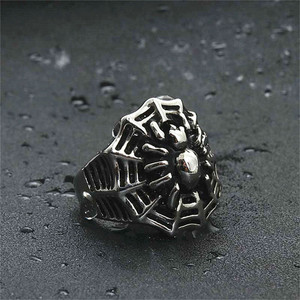 Anillo de Acero Inoxidable para Hombre, Diseño de Araña Plateada, Estilo Punk, Joyería Casual 26047 - Product Image 2