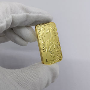 Barre <span class=keywords><strong>d</strong></span>'<span class=keywords><strong>or</strong></span> plaquée <span class=keywords><strong>or</strong></span> 2026 en fer, 12 animaux du zodiaque (Cheval, Dragon, Serpent), 1 once, avec numéro de série pour collection - Product Image 6