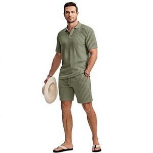Ensemble Lounge Homme Personnalisé : Polo Côtelé & Short – Tenue Décontractée Respirante Deux Pièces Assortie pour l'Été - Product Image 2