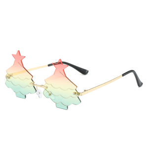 2024 Weihnachts baum Stern Brillen Mode Randlose <span class=keywords><strong>Funky</strong></span> Party Sonnenbrille Metallrahmen Designer Brille Für Frauen Männer Lentes De Sol - Product Image 6