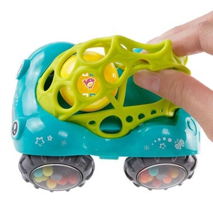 NZMAN Bright Startss <span class=keywords><strong>Oball</strong></span> <span class=keywords><strong>Jouet</strong></span> hochet et rouleau à prise facile Voiture de sport <span class=keywords><strong>Jouet</strong></span> rampant pour bébé sans BPA, à partir de 3 mois, bleu/vert - Product Image 3