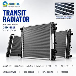 Radiateur de refroidissement moteur haute performance pour <span class=keywords><strong>Ford</strong></span> Transit 2014-<span class=keywords><strong>2021</strong></span> 2.2L TDCi <span class=keywords><strong>Diesel</strong></span>, ensemble de refroidissement en aluminium pour échangeur automatique - Product Image 1