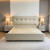Lit double luxueux de style européen, design moderne, tailles Queen, King, Full, confortable et durable.