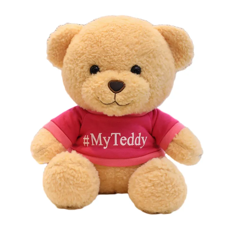25Cm Khuyến Mại Bán Buôn Nhồi Bông Teddy Bear Với T Áo Sơ Mi Biểu Tượng Tùy Chỉnh Teddy Bear Mềm Đồ Chơi