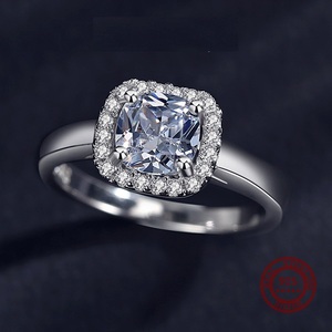 Anillo de plata de ley S925, conjunto de lujo de moda femenina, anillo de boda de <span class=keywords><strong>diamante</strong></span> simulado de 1 quilate, red Ins, judío en <span class=keywords><strong>vivo</strong></span> transfronterizo <span class=keywords><strong>rojo</strong></span> - Product Image 5