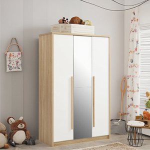 Fornitura di fabbrica professionale 3 porte <span class=keywords><strong>armadio</strong></span> <span class=keywords><strong>con</strong></span> <span class=keywords><strong>specchio</strong></span> di alta qualità <span class=keywords><strong>armadio</strong></span> in legno armadi per le camere dei bambini e camere da letto - Product Image 3