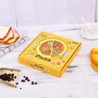 Boîte à pizza pliable en papier kraft personnalisée avec logo couleur pleine, couleur et taille personnalisées, prix professionnel abordable