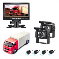 Monitor de 7 Pulgadas con Sensor de Estacionamiento, 2 Cámaras, 4 Radares y Sistema de Video para Camiones de Bomberos, Autobuses Escolares y Vehículos Comerciales