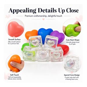 Private Label Luminous Heart <b>Cube</b> Fidget Toy TPR Squeeze Ball <b>Light</b> up Stress Relief Office Sample Wholesale Pack - Product Image 2