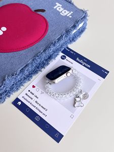 สายรัดข้อมือยางยืดสีรุ้ง IVANHOE สำหรับ Apple Watch Band 40/44 41/45 มม. Ultra พร้อมจี้โทรศัพท์แบบห่วงสำหรับ IWatch S10 42/46 SE 98765 - Product Image 5