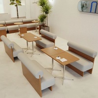 Style nordique Booth Banc Sièges Café Restaurant Table Chaises Ensemble En Cuir Canapé Meubles En Bois Massif Cadre Meubles