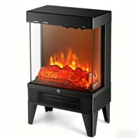 Cheminée électrique chauffante 12 pouces avec flamme LED, encastrable murale, fenêtre de visualisation 3 faces, commande en anglais, pour usage domestique et hôtelier