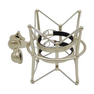 Support antichoc U47 pour microphone de studio DIY, coque de microphone argentée chromée avec pied de micro en métal pour Neumann - Product Image 4