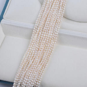 Perles d'eau douce cultivées en forme de millet blanc de 2,5 à 3 mm en gros, accessoires de bijoux semi-finis, perles en vrac, fil de perles - Product Image 1