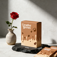 Caja de Regalo Plegable con Relieve Ecológica y Creativa para Granos de Café, para Tiendas Minoristas, con Logotipo Personalizado, Empaque para Café Instantáneo con Impresión