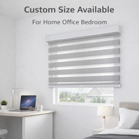 Persianas Zebra Manuales Inalámbricas para Ventanas, Personalizadas, Doble Capa, Filtrado de Luz Día/Noche, con Freno