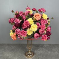 Boules de fleurs à bas prix de 50 cm, arrangement de roses, centre de table de mariage, centre de table bordeaux, boules de fleurs