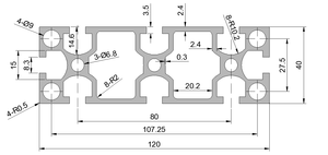 Perfil de Aleación de Aluminio Serie 6000 Industrial, Estándar Nacional 40120, Línea de Ensamblaje, Estructura Resistente, Corte Mecánico - Product Image 2