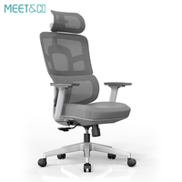 Chaise de bureau ergonomique moderne MEET&CO à dossier haut, réglable, pour conférence, jeu, en tissu maillé, pivotante, poste de travail informatique