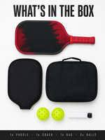 Raquette de pickleball en fibre de carbone T700 pressée thermiquement, finition mate texturée, poids 230g, longueur 42cm, épaisseur 16mm, 0 trous