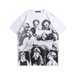 Groothandel hiphop kleding mannen koreaanse-Amerikaanse Straat Hiphop Korte Mouw Mannelijke Koreaanse Versie Ronde Kraag Doen Oude Half Mouw Liefhebbers Jas Trend T-shirt