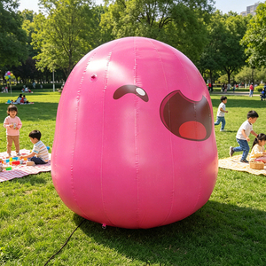 Mascotte gonflable géante rose WINSUN avec visage souriant, personnage gonflable en PVC mignon pour les festivals, les événements et la décoration extérieure - Product Image 3