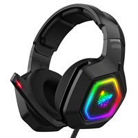 Auriculares para Juegos Onikuma K10, Dinámicos, Metálicos, Sonido Envolvente 3D, Micrófono, Iluminación RGB, Impermeables, para DJ, Viajes, Aviación, Audiófilos