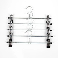 Cintres à pantalons et jupes chromés de 35 cm de bonne qualité, lot de 10, cintres métalliques avec pinces en acier inoxydable