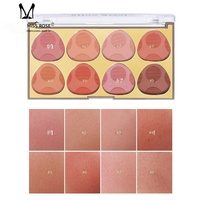 Palette de fards à paupières mats portables 8 couleurs aux tons terreux fraise, teinte thé au lait, longue tenue, à base de plantes et minéraux, effet brumeux