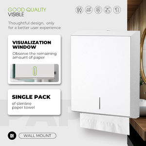 Porte-papier toilette mural automatique en acier écologique FANDA Factory, 2 packs, moderne, cuisine/salle de bain/bureau, maison/bureau - Product Image 2