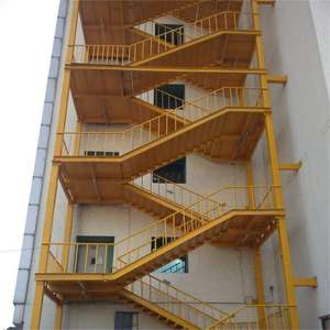 Escaliers d'évasion en acier revêtus ignifuges échelle de sécurité incendie pliable personnalisable escaliers d'évacuation d'urgence extérieurs - Product Image 3