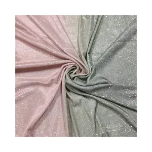 Good quality and inexpensive gradient dusting powder shiny knitting fabric for wedding dresses and evening gowns