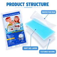 Patch rafraîchissant en gel hydrogel pour bébés et enfants avec film diamant 5x12,47 cm Certifié CE OEM ODM Vente en gros Couleur personnalisée
