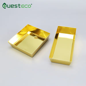 エコフレンドリー寿司ボックス ゴールド ゴカン プラス デラックス寿司ボックス - 25個入り ホワイト ウェーブ ファウング寿司ボックス - Product Image 1