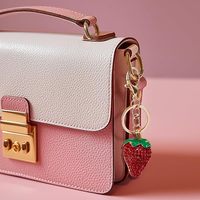 Pendentif de sac pour fille en métal en forme de mangoustan incrusté de diamants, porte-clés décoratif en strass, petit cadeau