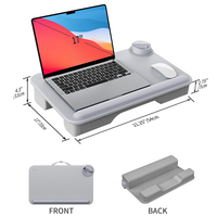 Bureau à domicile avec rebord d'appareil et support de téléphone Convient aux ordinateurs portables de 17 pouces Téléphone de 6.7 pouces Tablette de 12.9 pouces