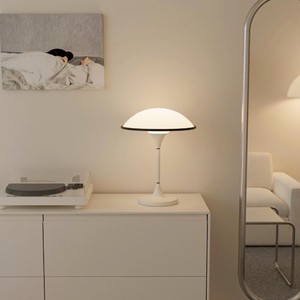 Lámpara de mesa cremosa estilo retro con forma de hongo, E27 LED, control táctil, cuida la vista, luz de escritorio para decoración de dormitorio - Product Image 3