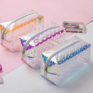 Pochette de maquillage transparente à effet laser, écologique, en TPU holographique, imperméable, pour femmes - Product Image 3