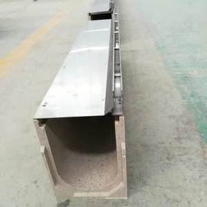 Système de drainage en béton polymère de type U, canal de drainage d'eau extérieur, drain linéaire en acier inoxydable anti-corrosion avec couvercle - Product Image 5