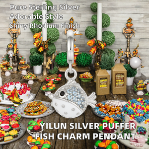 Pendentif Breloque Poisson-Bouffant Adorable en Argent Sterling 925 YILUN, Plaqué Rhodium, Zircon, Thème Océan Bleu, Bijou Animalier Nautique, Cadeau - Product Image 2