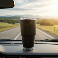 Gobelet isotherme personnalisé avec logo, 30 oz, en acier inoxydable, à double paroi, avec revêtement en poudre, tasse à café isolée, tasse de voyage avec couvercle