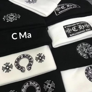Casquette en tricot jacquard coton et élasthanne brodée Chrome Hearts, nouvelle collection automne-<span class=keywords><strong>hiver</strong></span>, pour adultes, hommes et femmes, tendance, bonnet chaud à capuche - Product Image 1
