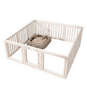 Modern Sağlam Plastik Ayarlanabilir Köpek Çiti Oyun Parkı Kafesi Küçük ve Orta Boy Köpekler ve Kediler İçin Güvenli İç Mekan Kullanımı - Product Image 2