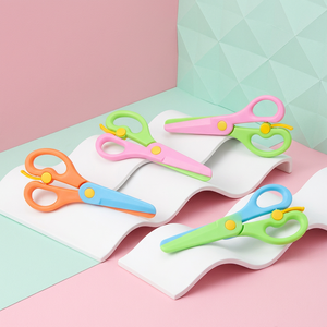 Colorful Plastic Safety <b>Scissors</b> With Rounded Tips For Kids And Students Multi Purpose Cutting Tools Smooth Edge Design - Product Image 3