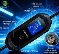 Nouveau chargeur EV portable intelligent Eway US 7KW 32A, sortie IP65, écran LCD 2,8 pouces, WiFi + contrôle par application, câble de 5 m, type 1, garantie de 18 mois