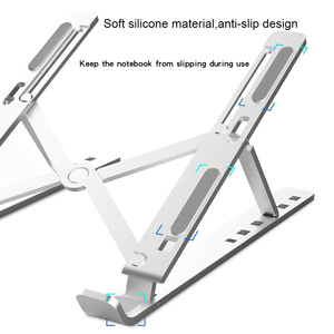 New Arrival làm mát máy tính chủ bàn có thể điều chỉnh xách tay gấp kim loại Ergonomic Hợp kim nhôm máy tính xách tay đứng - Product Image 3
