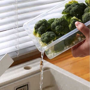 キッチン長方形冷蔵庫排水クリザーフィッシュボックスプラスチックフルーツボックスフードシールフリーザー主催者 - Product Image 2